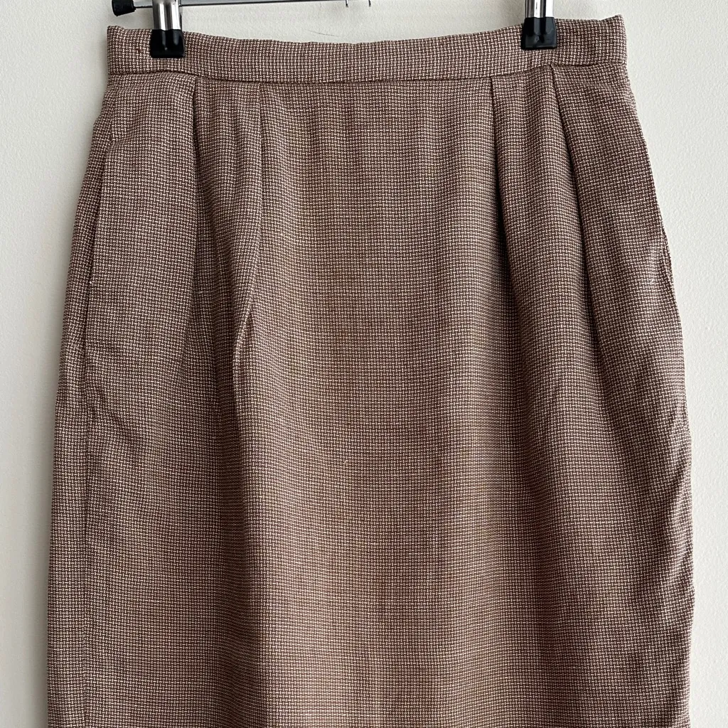 Christian Dior 1980’s Suit Pencil Skirt, Brown, Size 4 - Image 3