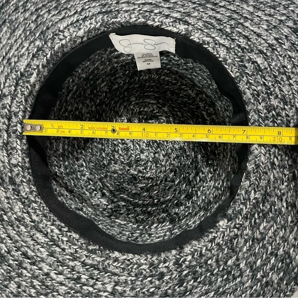 Jessica Simpson  Floppy Fall Winter Hat in Grey with Black Bow accent - Image 8