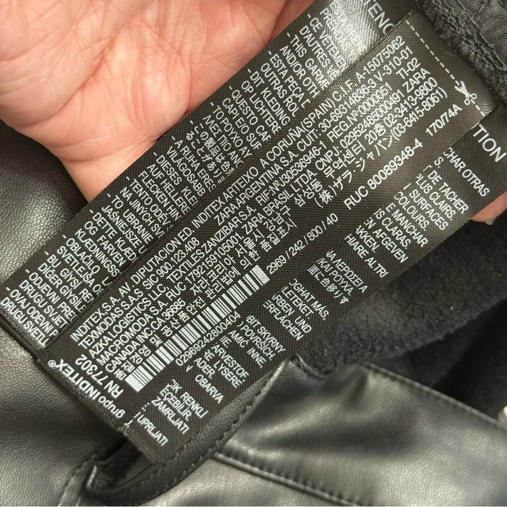 {8} Zara Black Leather-Style Trousers - Image 6