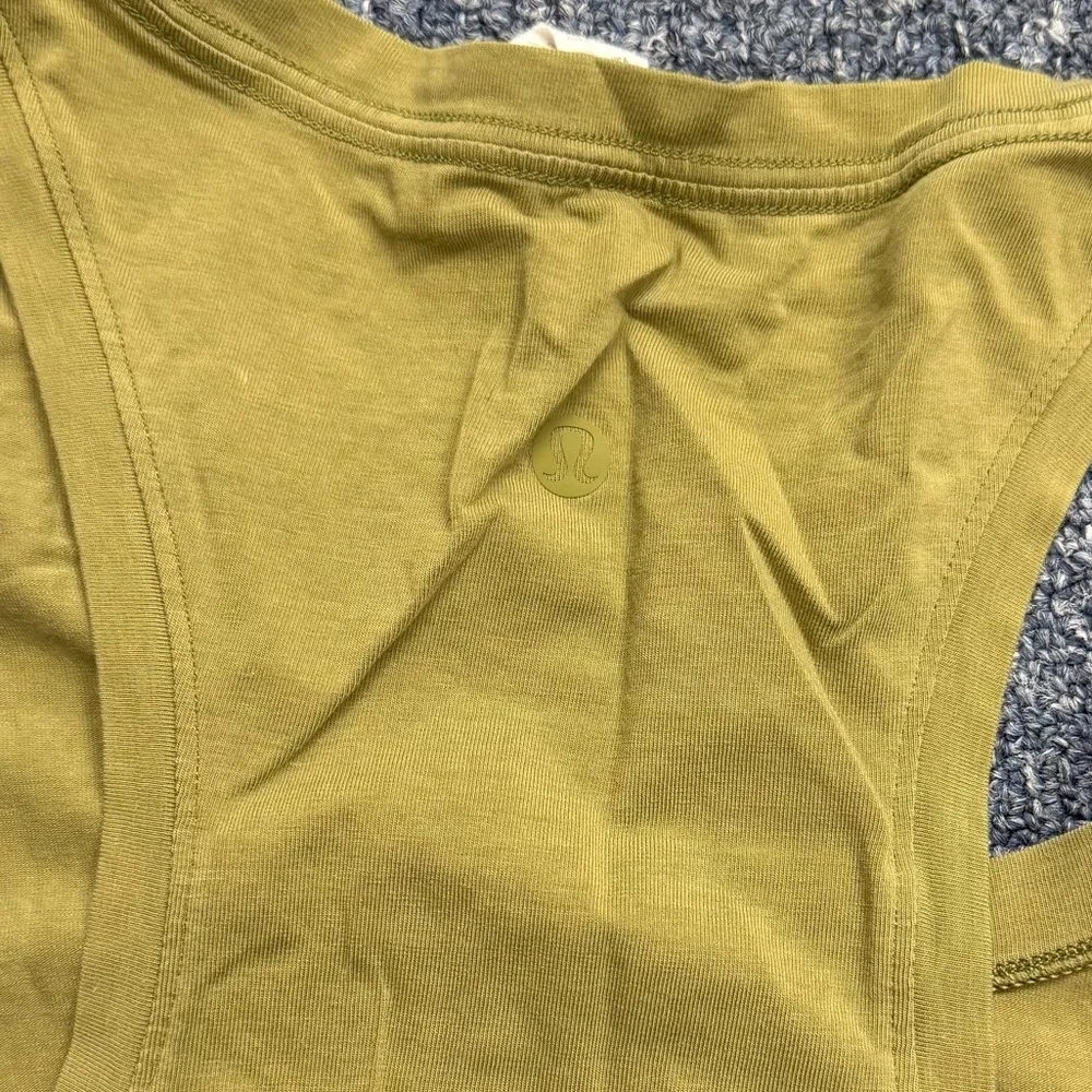 Lululemon Pima Cotton Green Tank Top Size 12 - Image 3