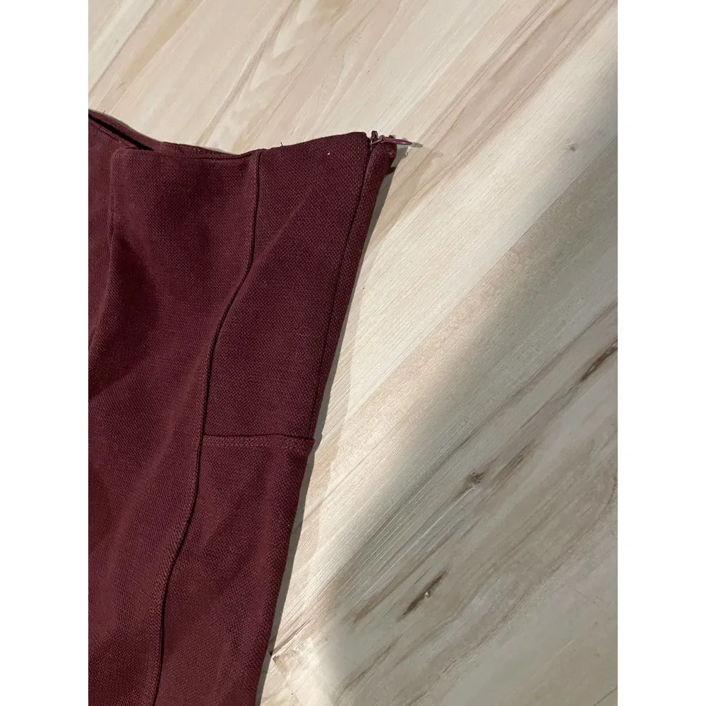 Zara burgundy wine side zip leggings size small - Image 6