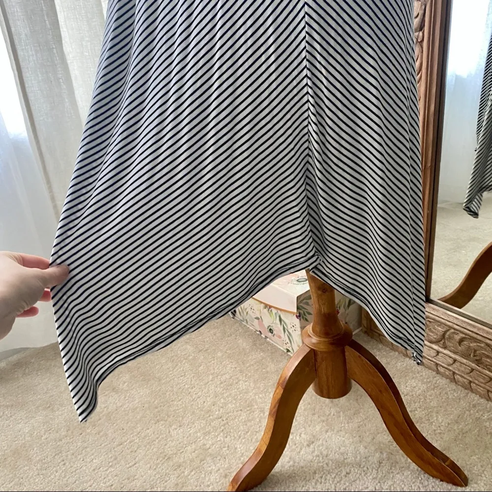 Vintage Spense Brand Asymmetrical Black and White Striped Tank Dress - Image 7
