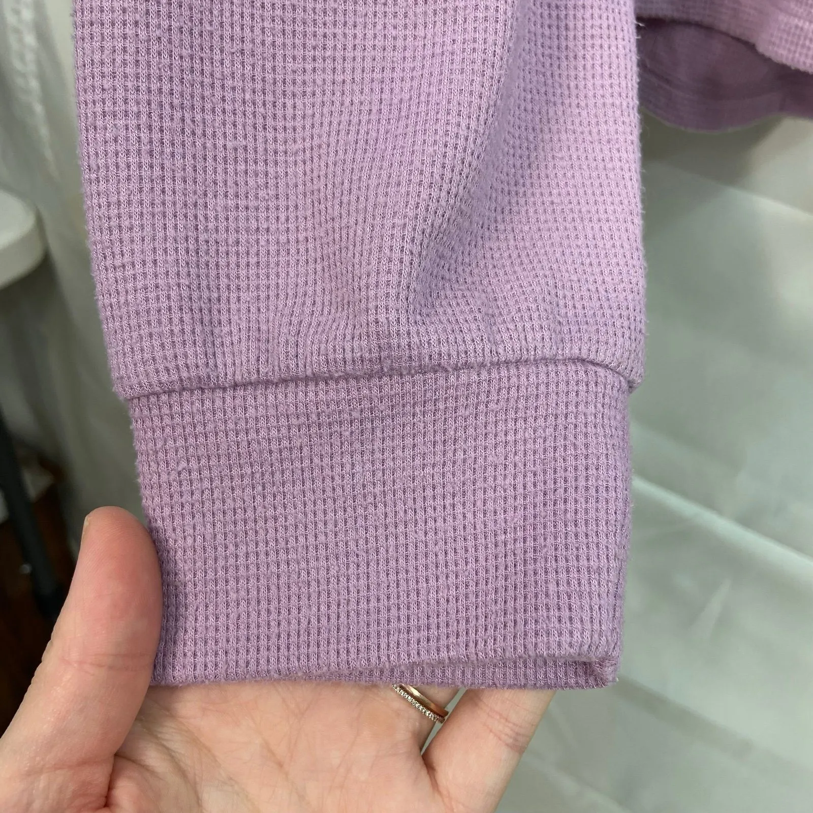 Victoria's Secret women's purple waffle knit button loose relaxed casual shirt M - Image 2