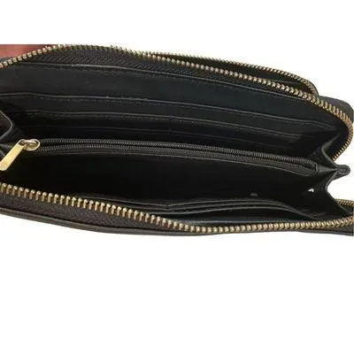 Black Billfold Wallet Clutch Wristlet Travel Vacation Everyday - Image 6