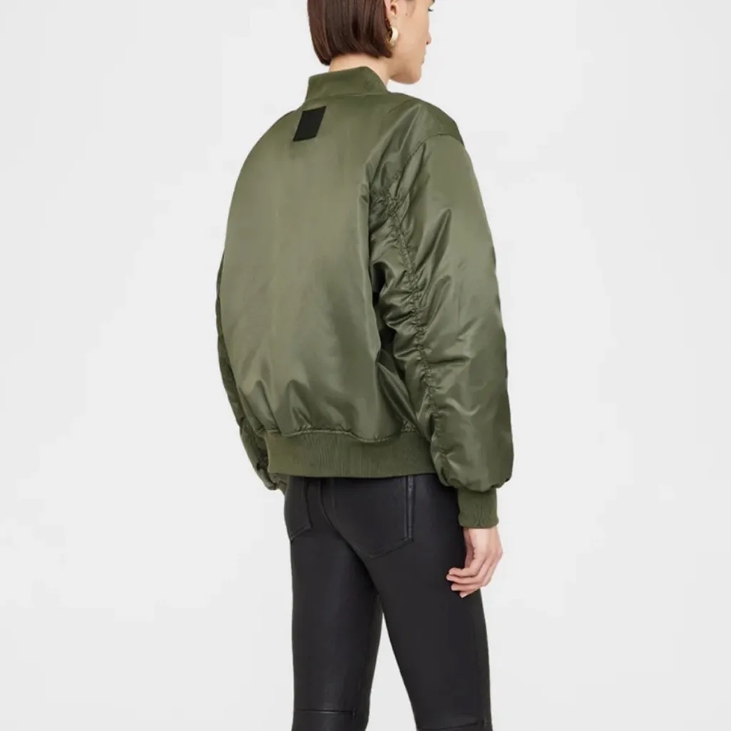 Anine Bing Leon Bomber Jacket in Army Green - Image 4
