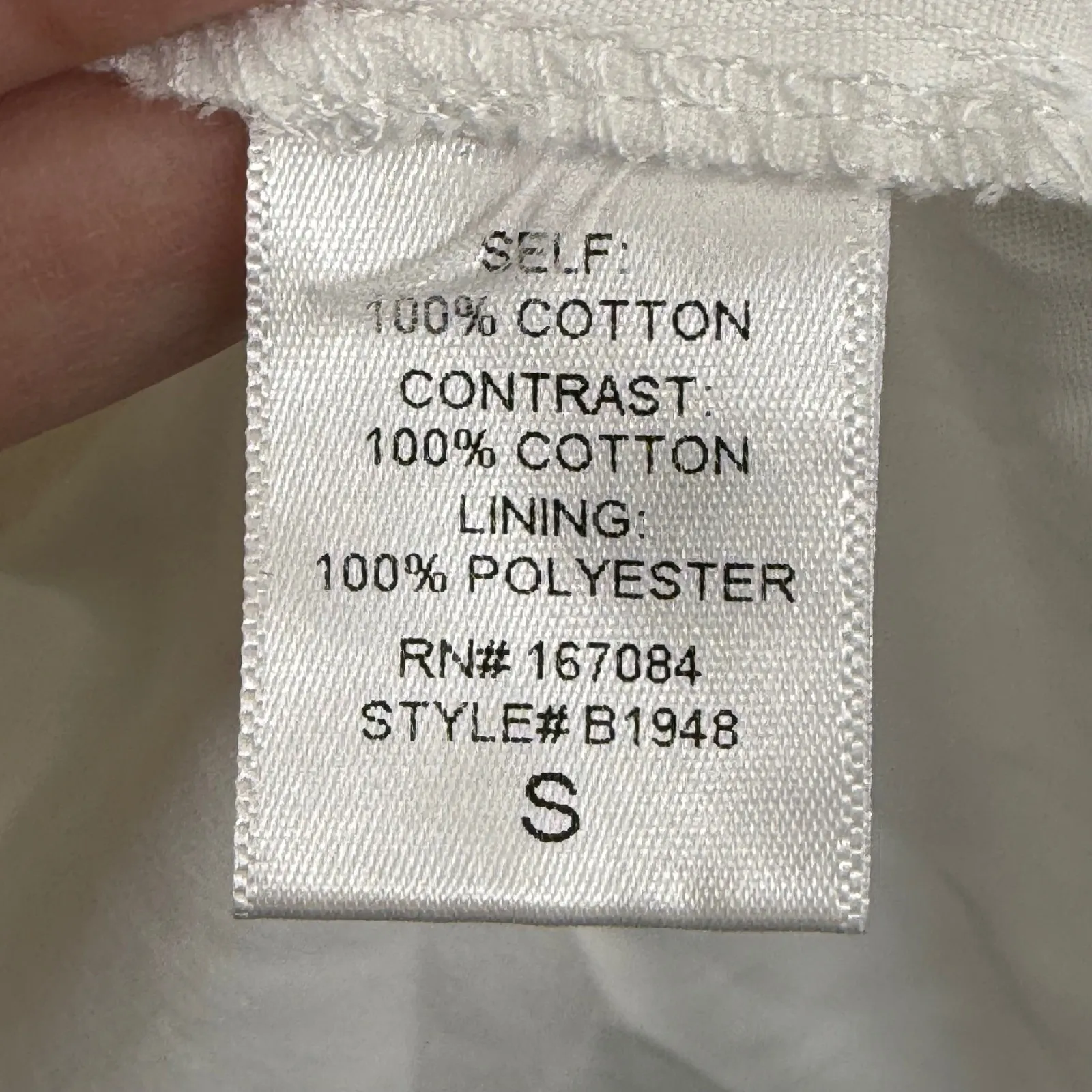 Tuckernuck Eyelet Megan Dress White Cotton Blend Size S Button Detail - Image 6