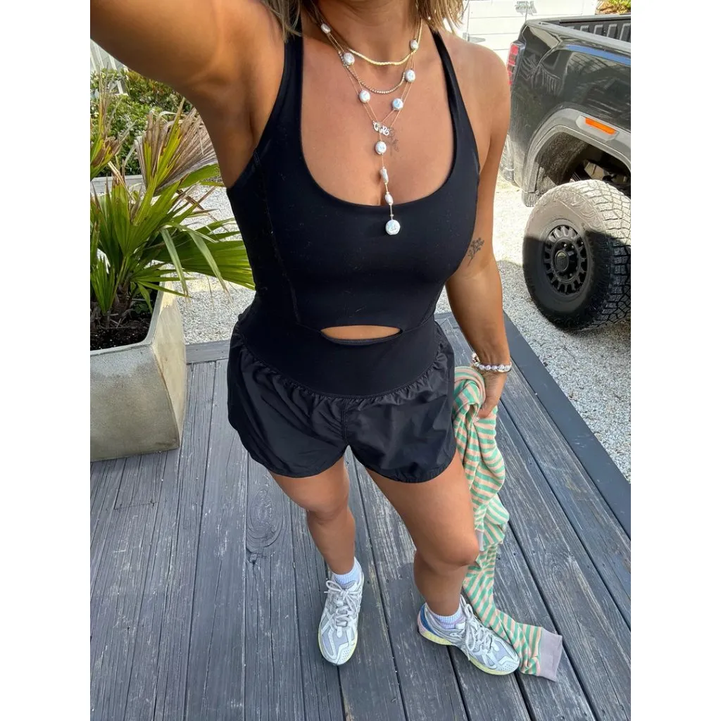 FREE PEOPLE Movement Righteous Runsie in Black Size Small - Image 3