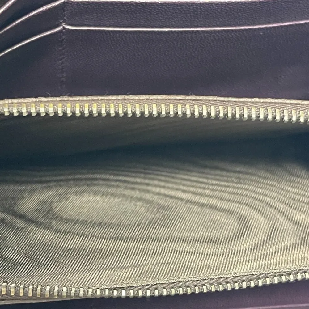 BOTTEGA VENETA Intrecciato Lambskin Leather Zip Wallet - Purple - Preowned - Image 8