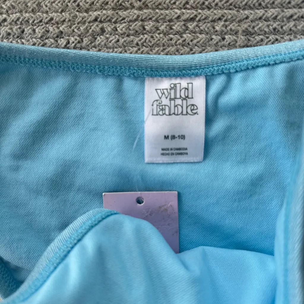 Wild Fable  Light Blue Sparkle Twist Front String Bikini Size Medium NWT - Image 7