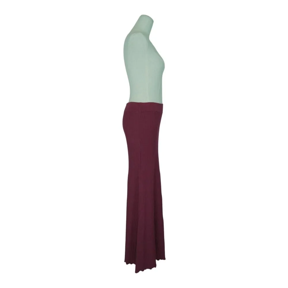 Free People Shine Bright Knit Maxi Skirt Burgundy Purple Sz Small - Image 10