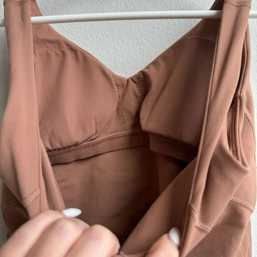 Lululemon Align Tank Dusty Clay Cropped Strappy Nulu Fabric Size Small 4 W1DUDS - Image 3