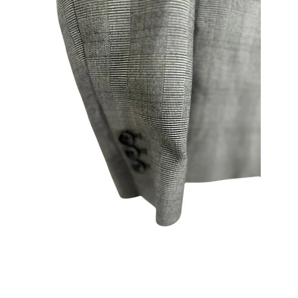 The Savile Row Co London Grey Plaid Blazer Jacket Top Size Small Office Academia Gray - Image 2