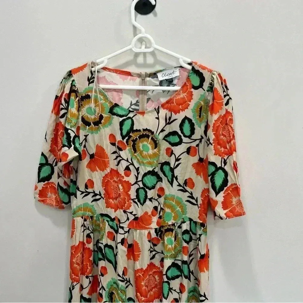 Closet London floral tropical dress Size 8 Orange - Image 3