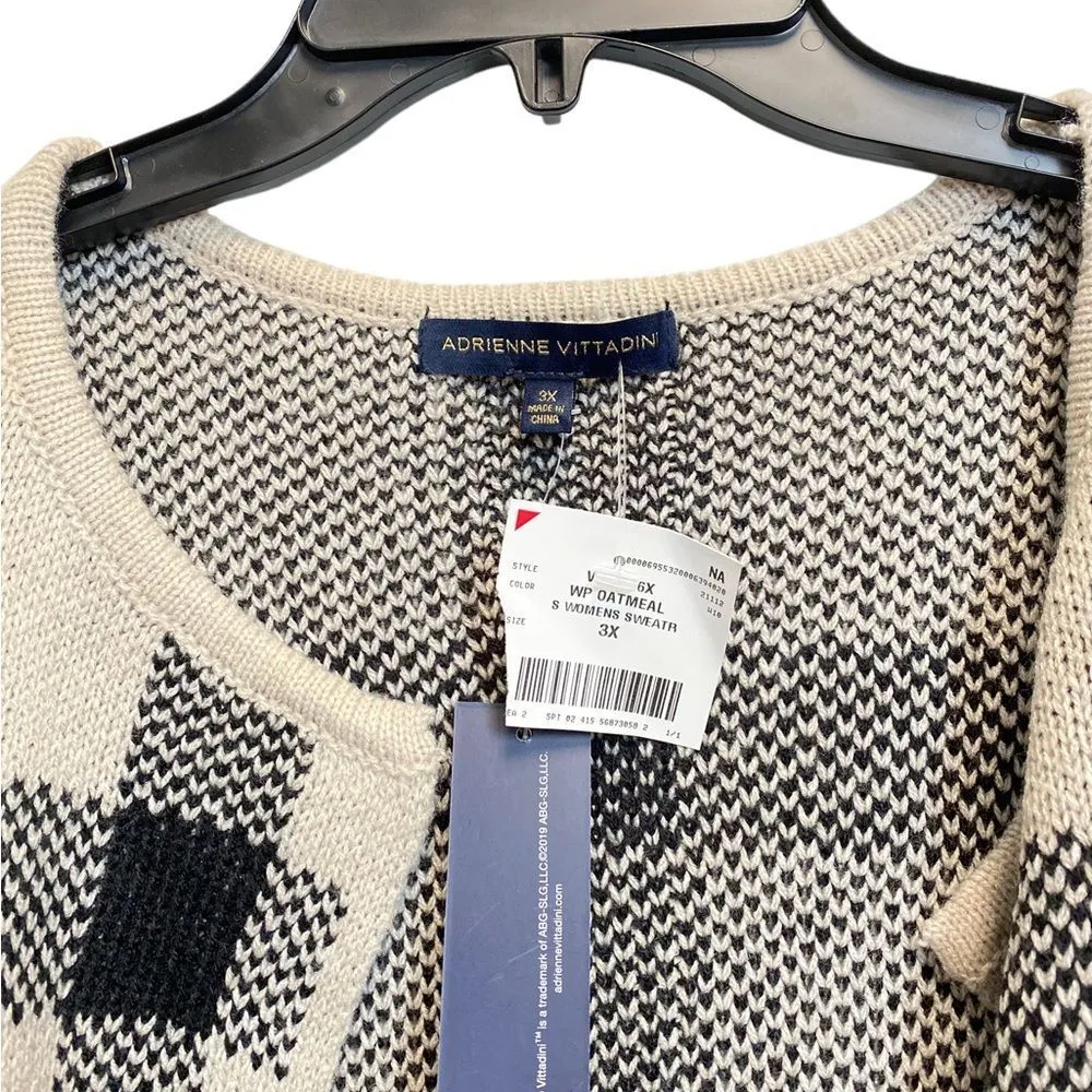 3X Adrienne Vittadini Open Fringe Cardigan Long Sleeve Oatmeal Duster Sweater - Image 6