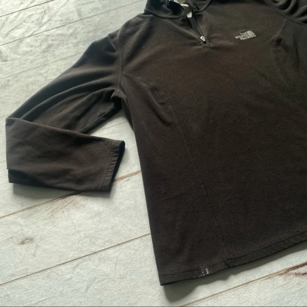 The North face TKA 3/4 zip black fleece jacket size womens large Gorp core - Image 6