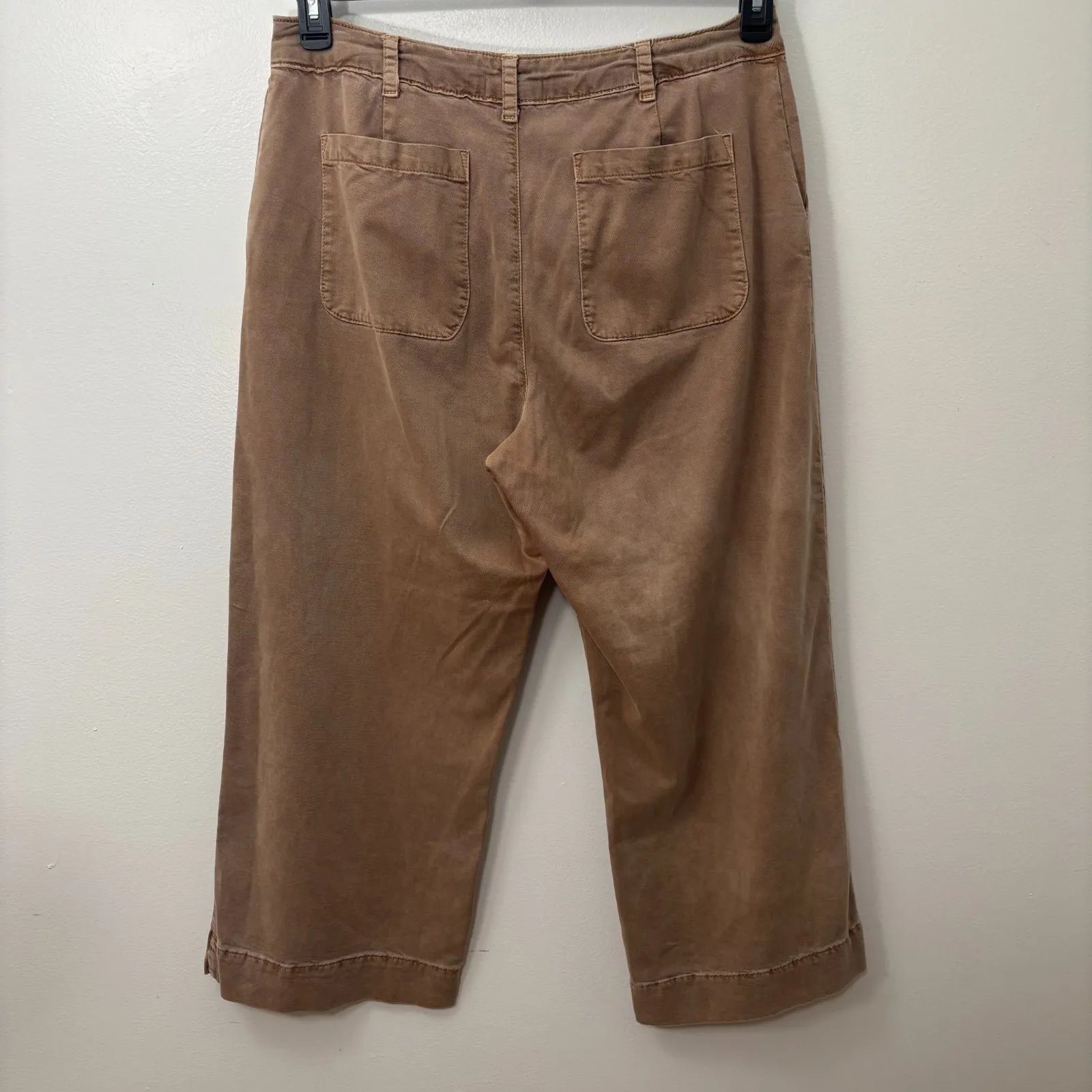 Bella Dahl Saige Wide Leg Crop Pants 32 Tan Brown‎ High Rise Casual Gorpcore - Image 4