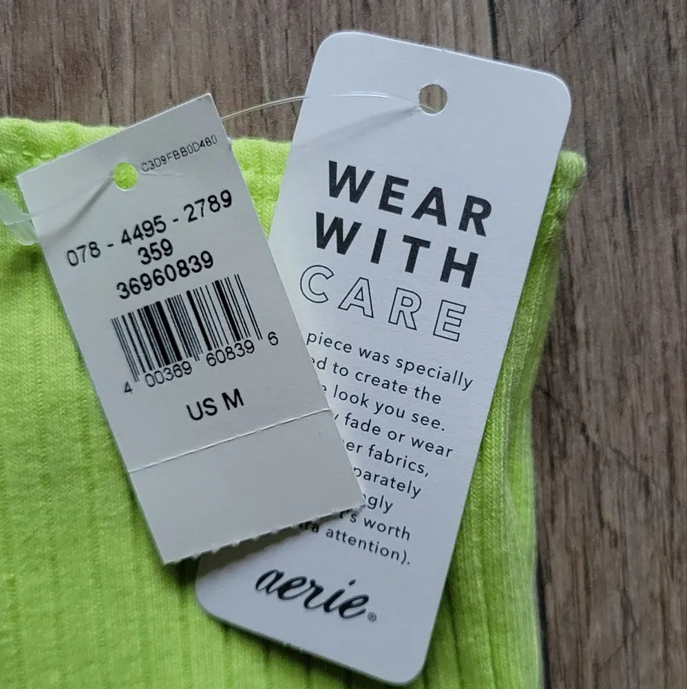 Aerie Ribbed Tie Cropped One Shoulder Tank Top Medium - Image 6