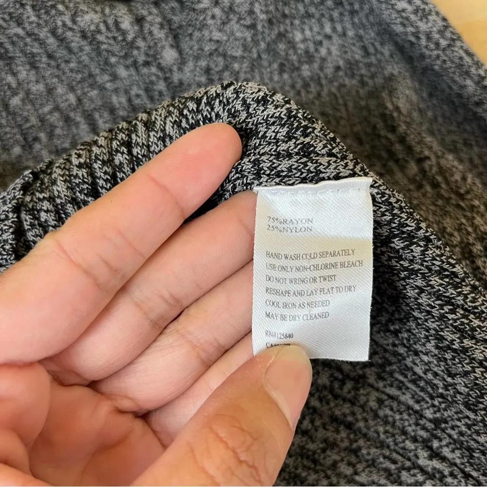 Intermix Dark Grey Ribbed V Neck Mini Dress - Image 7