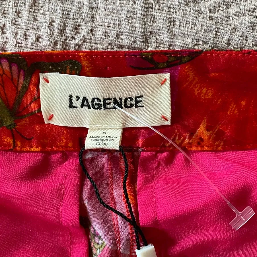 L'AGENCE Livvy Silk Butterfly Straight Leg Pants Size 0 NEW - Image 6