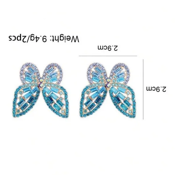 Women Rhinestone Butterfly Decor Stud Earring - Image 4