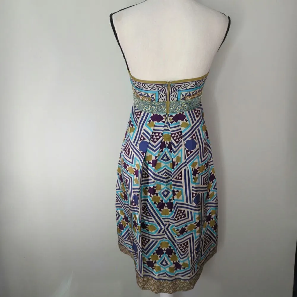 Nicole Miller Collection Multicolor Print Silk Strapless Dress‎ Size 4 - Image 5