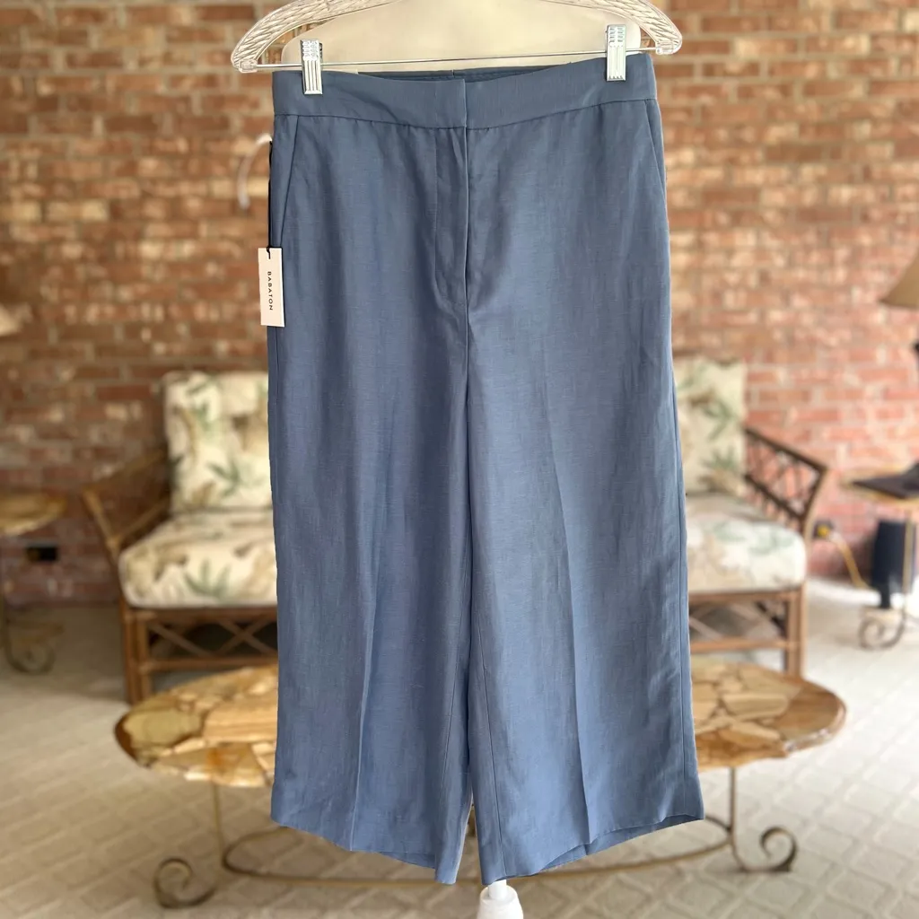 NWT Babaton Aritzia Tahoma Pants Wide Leg Linen Culottes S Party Chic Glam Mod - Image 2