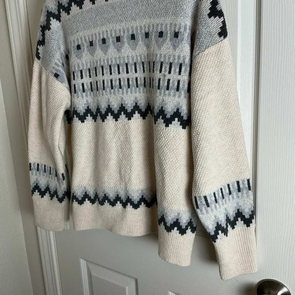 NWT FRYE Women's Oatmeal Heather Combo Cardigan size Large - Image 9