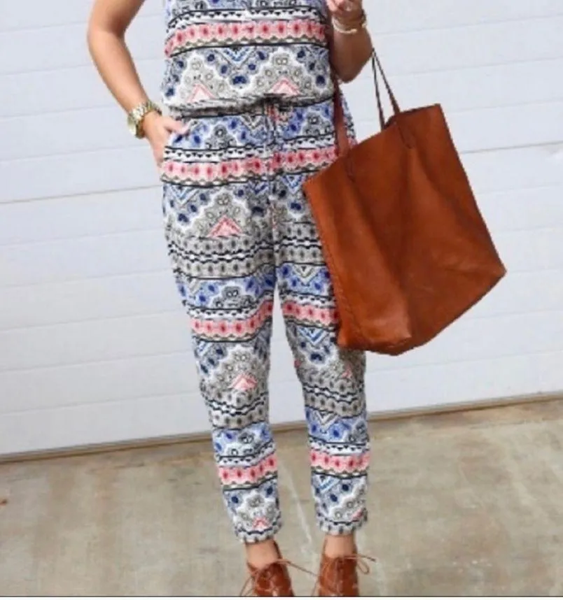 Aztec pattern jumpsuit size Xl women's lightweight , adjustable straps ,… - Image 3