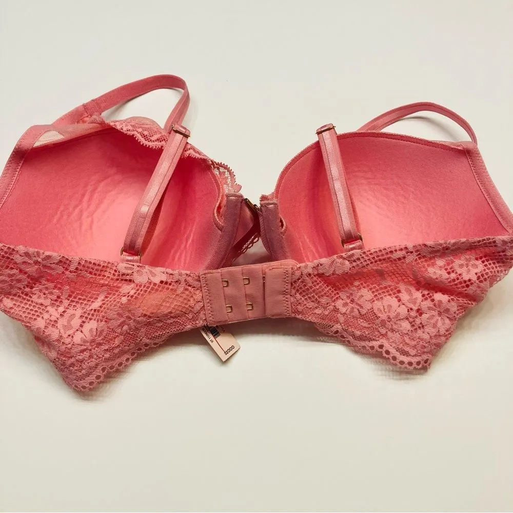 Victorias Secret Love Cloud Lightly Lined Half‎ Pad Plunge Bra Sz 32DDD Pink NEW - Image 9