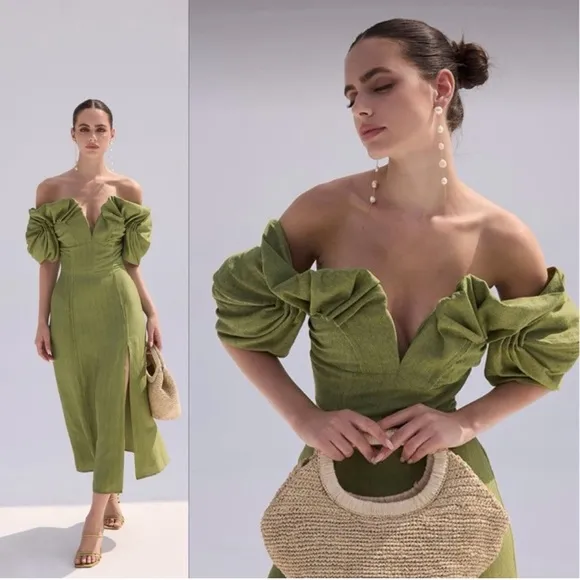 NWOT Cult Gaia Muna Off The Shoulder Midi Dress Size 4 /Small - Image 2