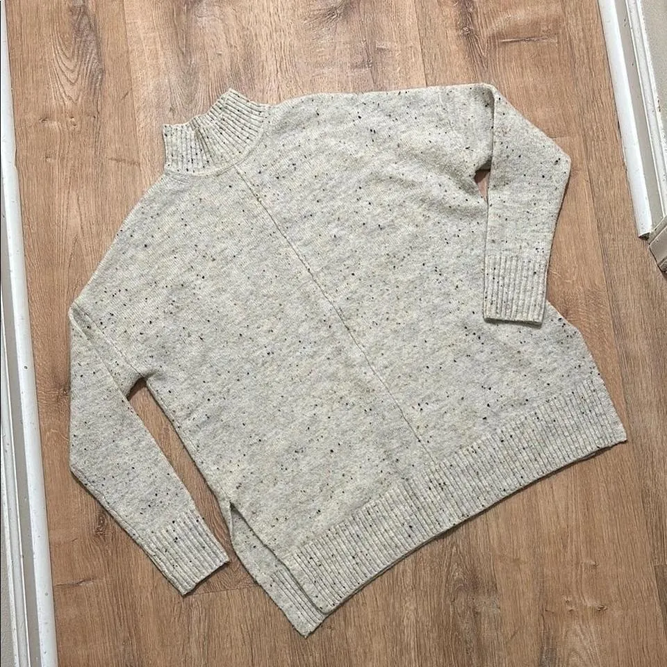 JESSICA SIMPSON | Women's Cream Speckle Cowl Neck Ribbed Oversized Sweater, XS - Image 2