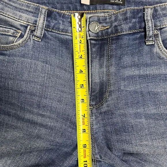 Kut from the Kloth Women's Reese Ankle Straight Jeans Size 6‎ Blue Distressed - Image 7