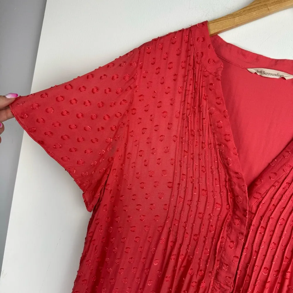 Soft Surroundings Offshore Tunic Top Sz Medium Swiss Top Pink Red - Image 5