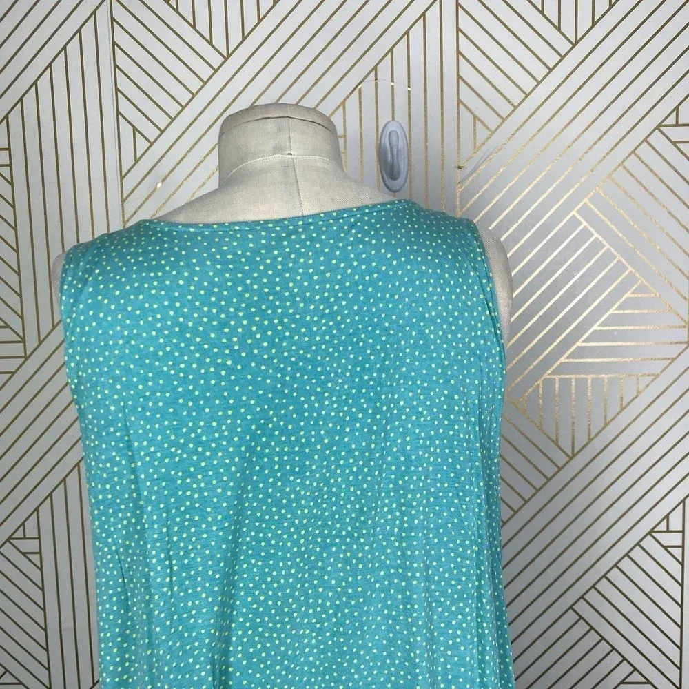 Marimekko Kissi‎ Sleeveless Polka Dot Tank Dress Turquoise Size US Small Green - Image 5