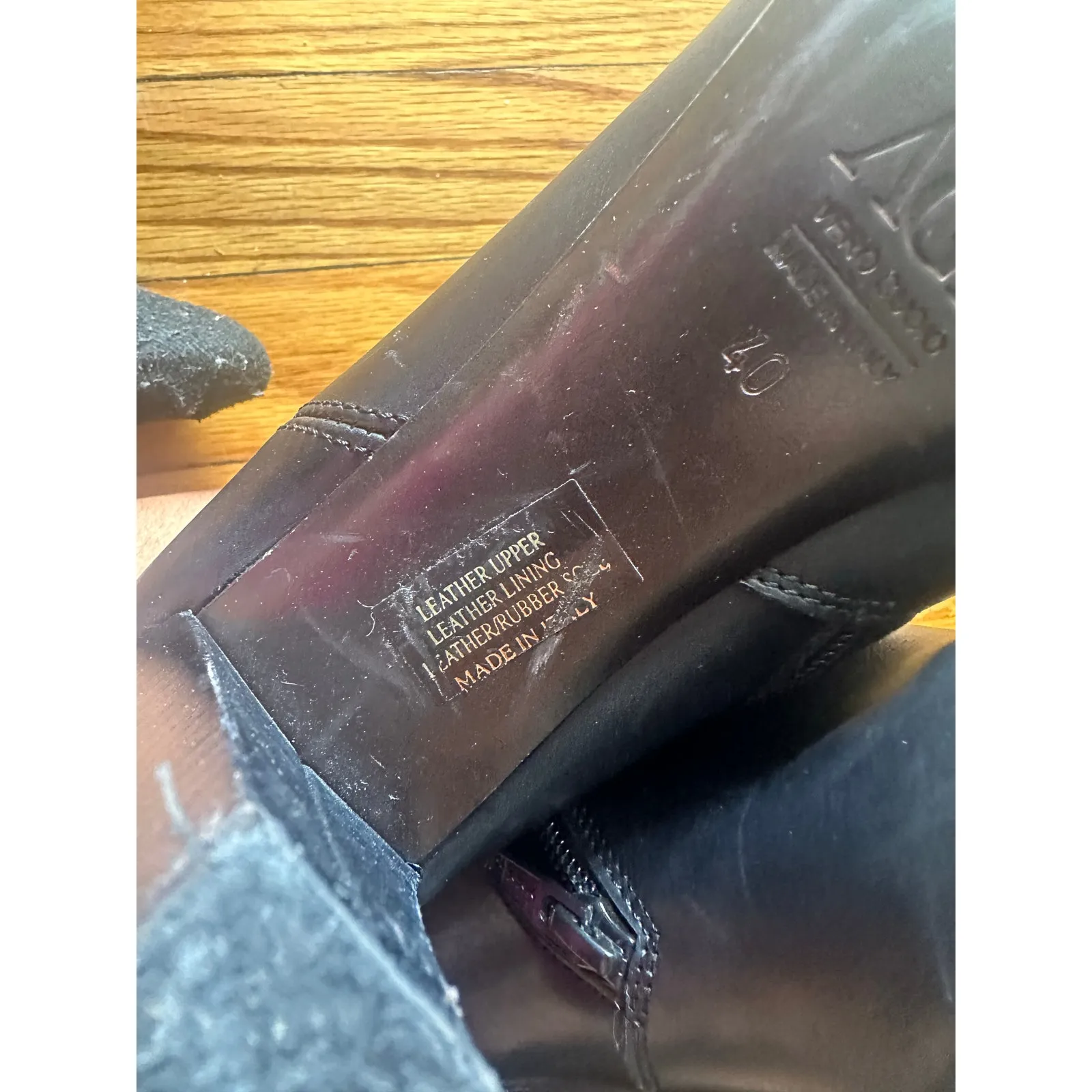 AGL (Attilio Giusti Leombruni) Black Leather Ankle Boots — Made in Italy Sz 40 - Image 7