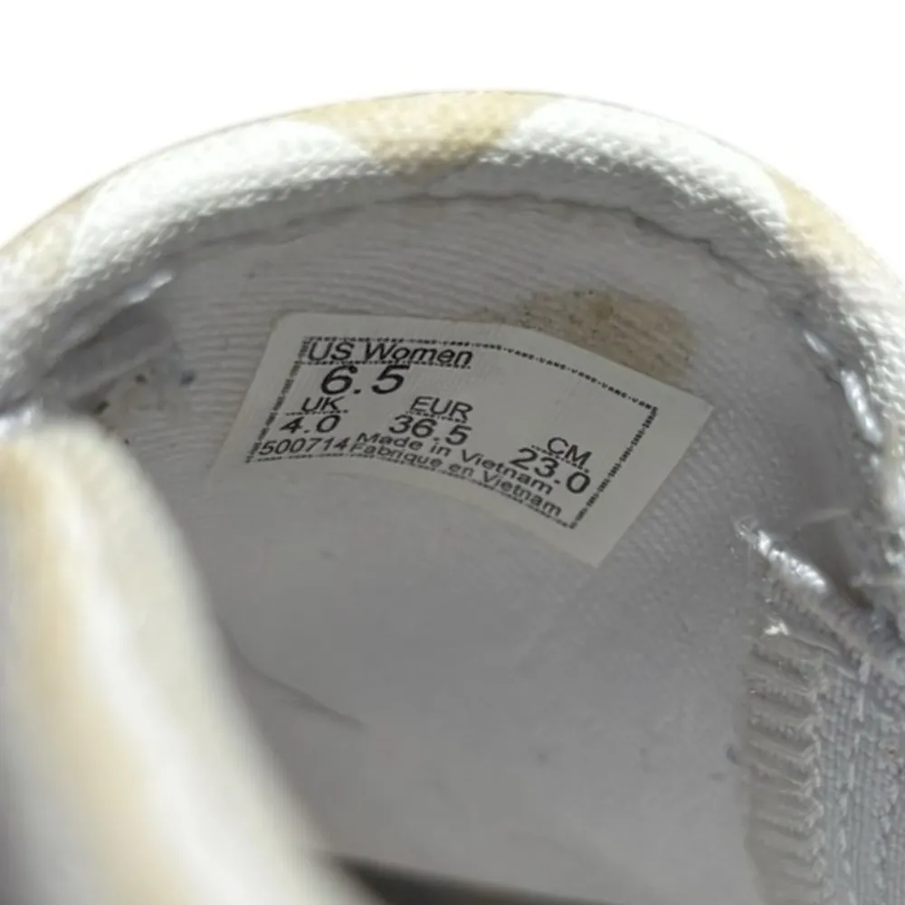 Vans Slip On Shoes Checkboard Print White and Beige Womens Size 6.5 - Image 10