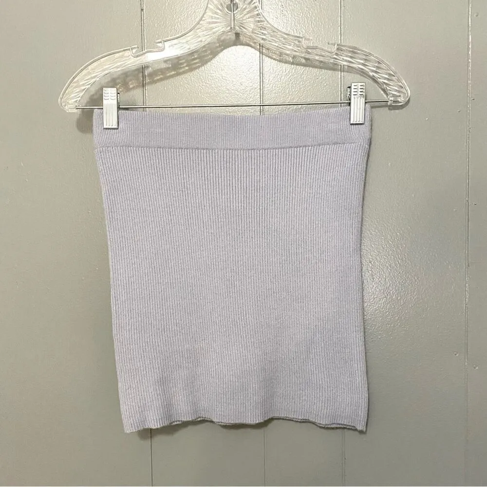 Pink Rose Blue Periwinkle Soft Ribbed Knit Full-zip Top Skirt Matching Set S - Image 8