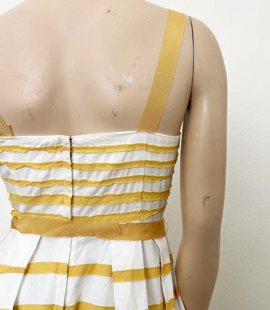 [Anthropologie] Moulinette Soeurs Golden Yellow Striped Fit & Flare Dress Size 4 - Image 7