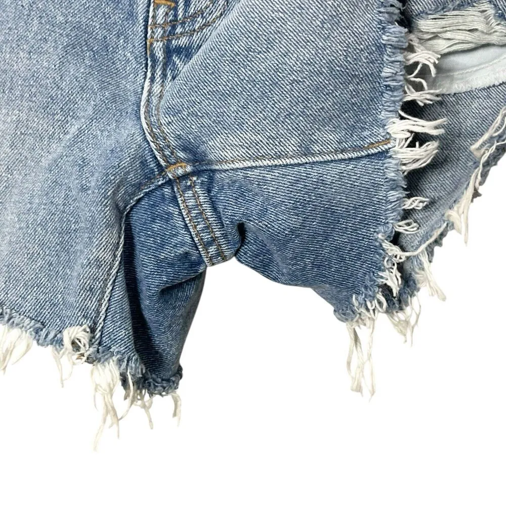 Madewell Momjean Shorts Flintwood Wash Size 23 High Rise Distressed Cotton - Image 7