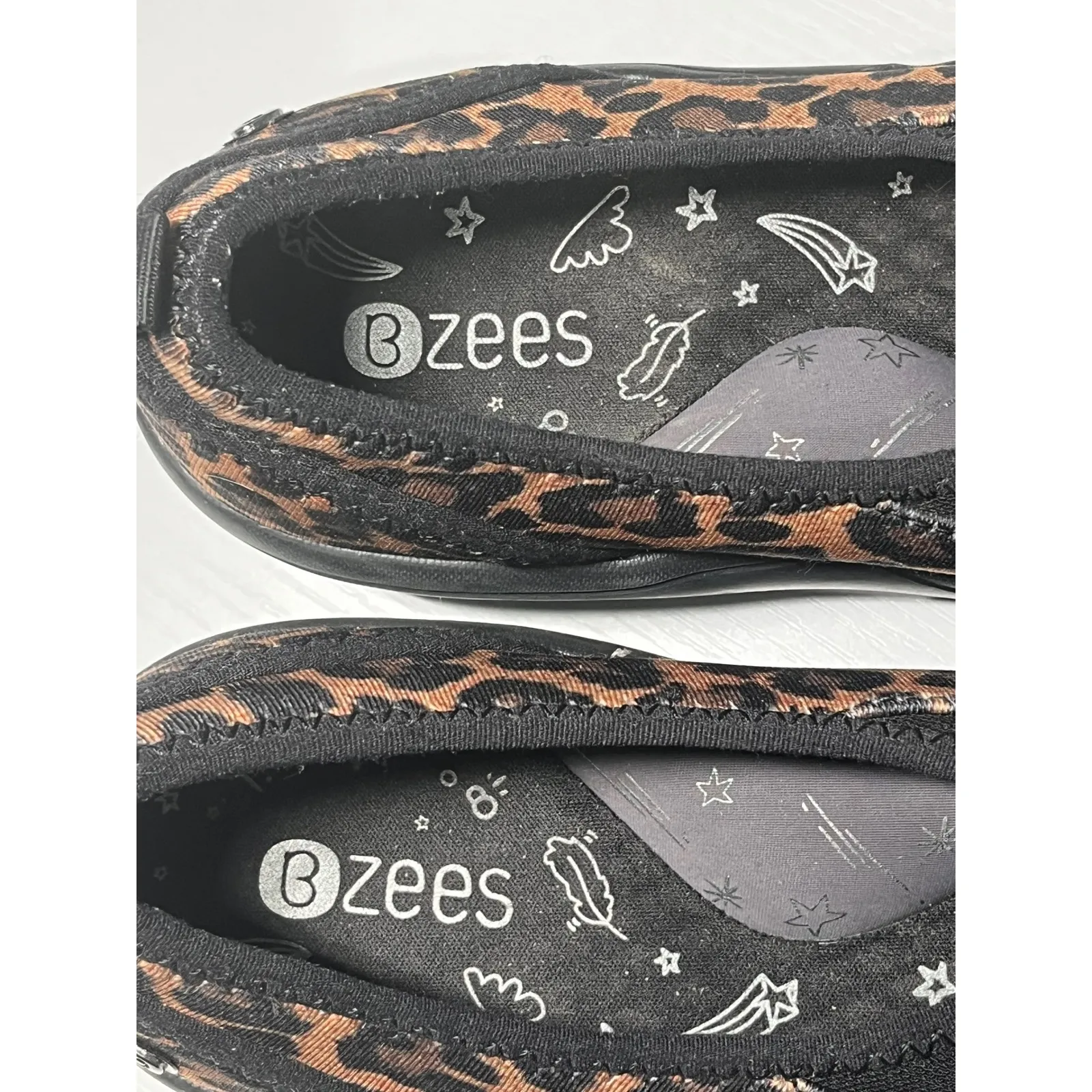 Bzees Rosie Leopard Print Slip On Comfort Shoes Women's 7.5M Lightweight - Image 3