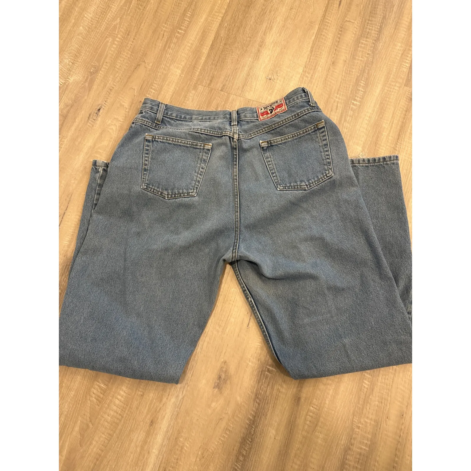 Rockies Denim Jeans Womens 19L Blue High Waist Relaxed Fit Star 36x33 1/2 VTG Size undefined - Image 8