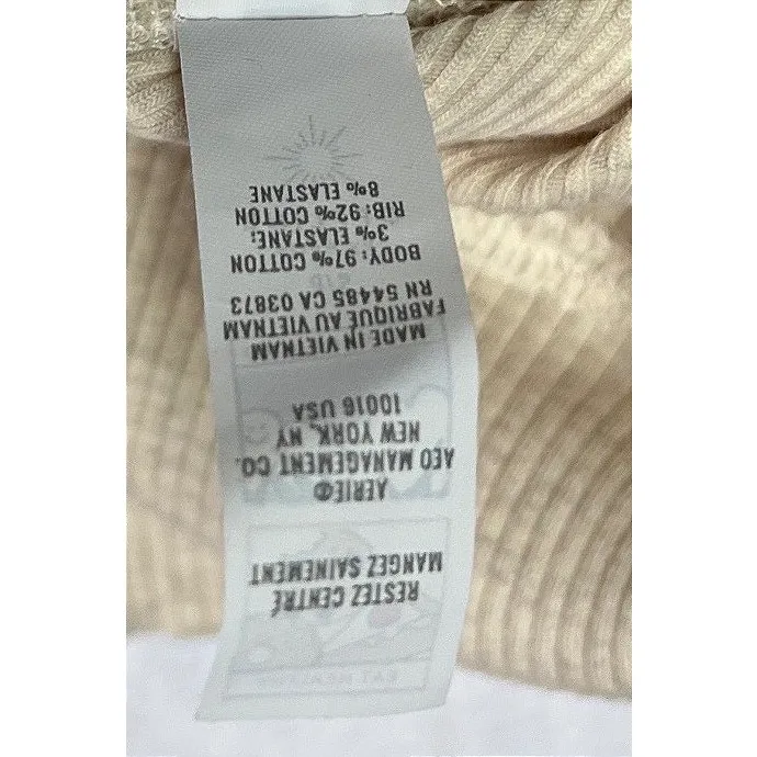 OFFLINE by Aerie Wow Waffle T Shirt Beige Oversized Small Cozy Cotton EUC - Image 6