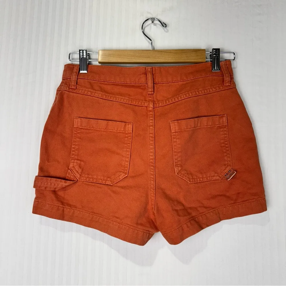 BDG Urban Outfitters Carpenter High Rise Shorts Women's Size 26 Orange Denim - Image 2