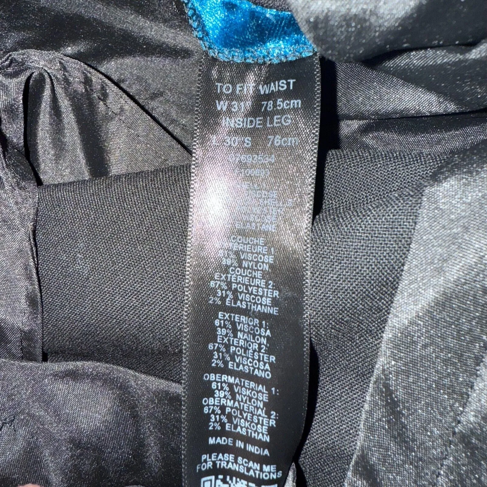 ASOS Black Floral Velvet Tapered Pants, Size W31 L30 - Elegant‎ Evening Wear - Image 9