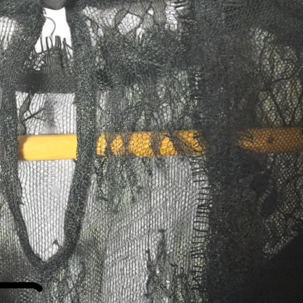 AllSaints Mila Velvet Lace Top Women's XS Black Going Out Evening Date Feminine - Image 9