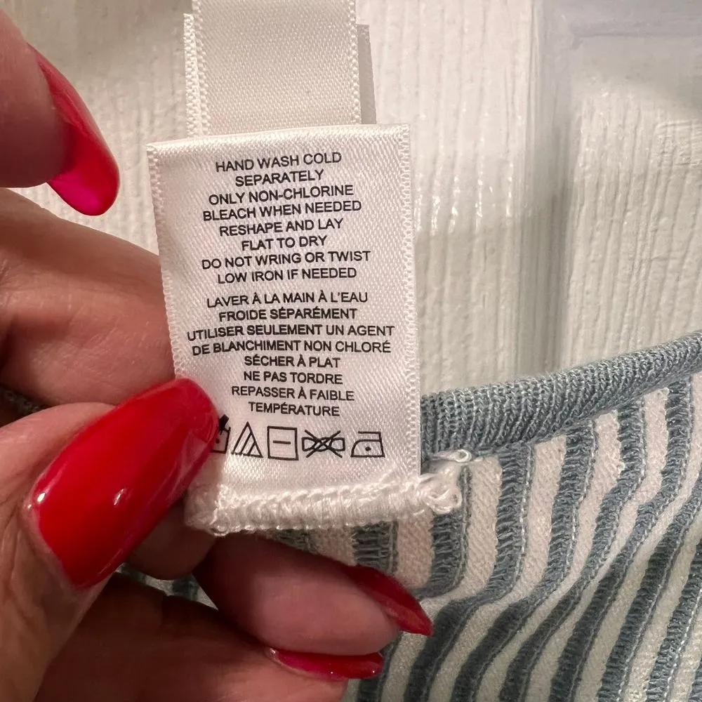 Wynne‎ Layers Striped Ribbed Knit Top Long Sleeve V - Image 5