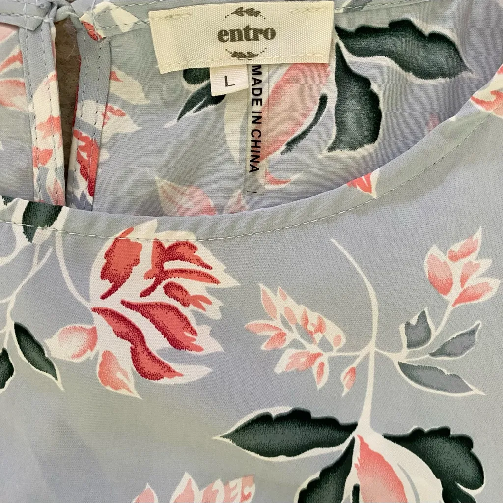 entro Women’s Floral Dress Size Large Flowy Smocked Office Teacher Career - Image 8
