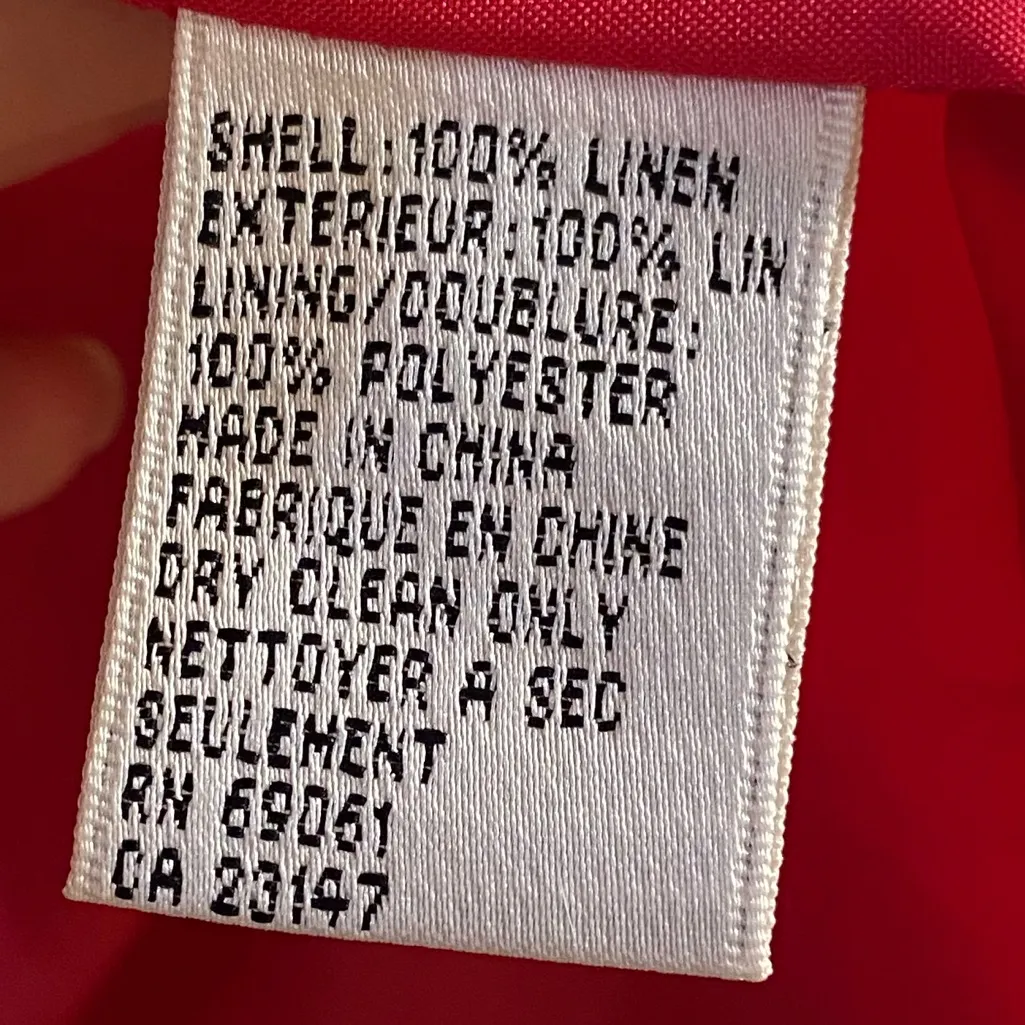 Talbots Pink Blazer Irish‎ Linen Button Up Vintage 14W - Image 9