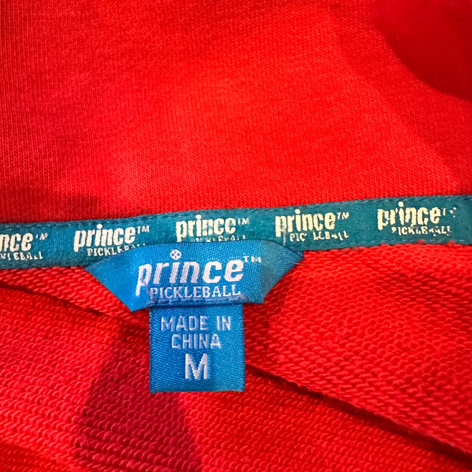 Prince Pickleball Sweatshirt Quarter Zip MEDIUM Logo Preppy Cropped Orange Retro - Image 7
