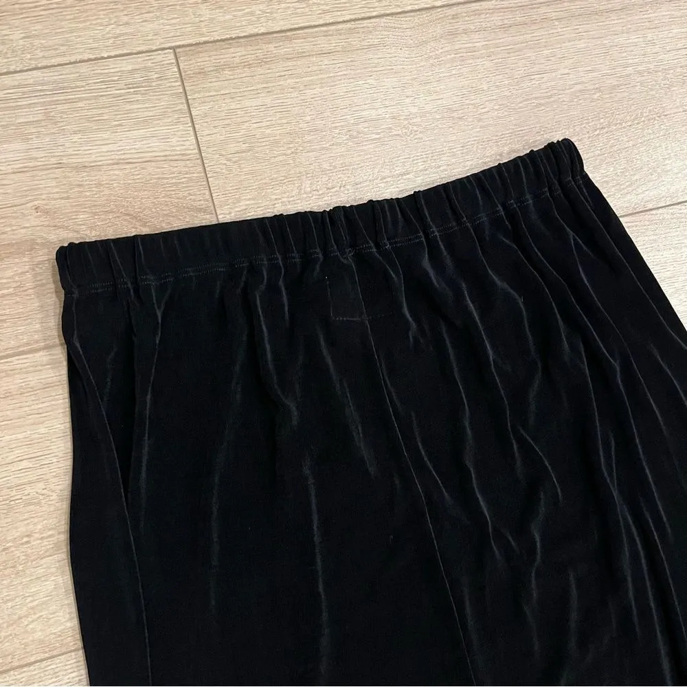 Vintage Flax Black Acetate Pull On Maxi Skirt Size L - Image 7
